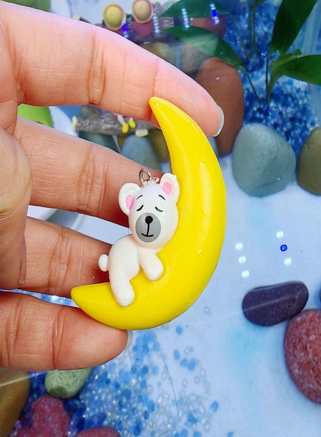 VAYINATO® 2 Pcs Floating Half Moon Sleeping Pet Aquarium Toys Mini Fish Tank Attractive Cute Decoration, Miniature Resin Decors (Yellow) by Petzlifeworld - Image 5