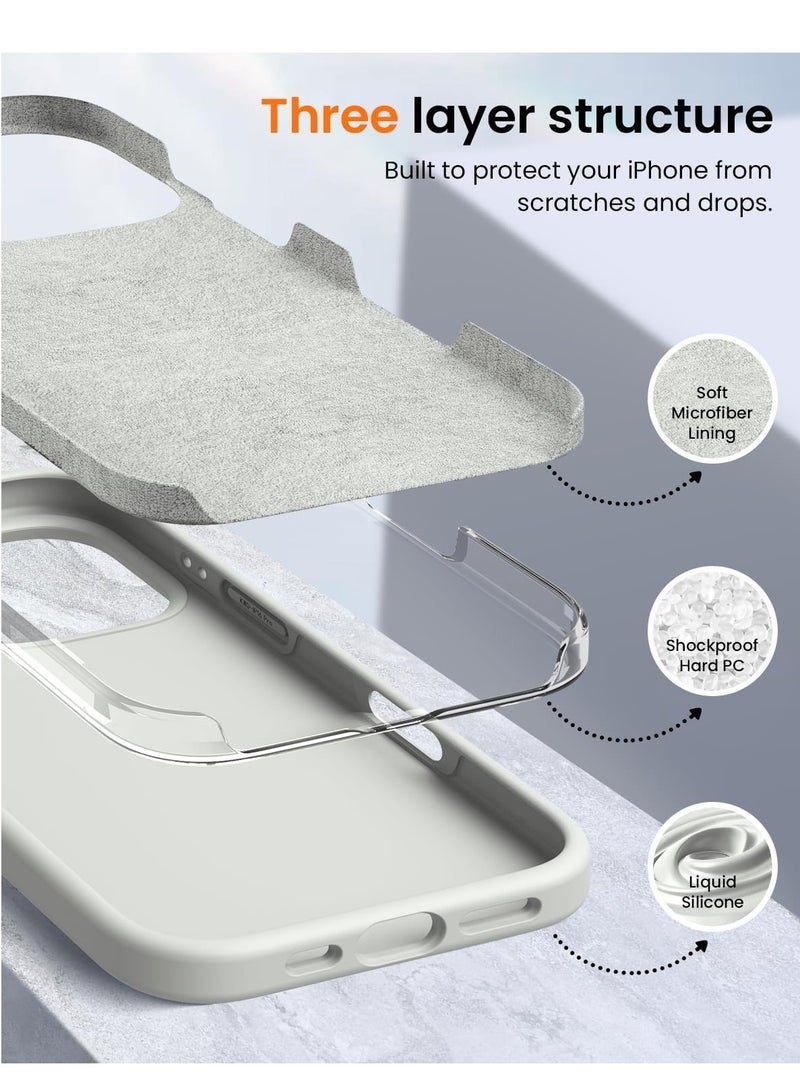 ELTRAZONE Premium Soft Liquid Silicone Case for iPhone 16 Pro – Silky Soft Touch Full-Body Protective Bumper (Antique White) - Image 5