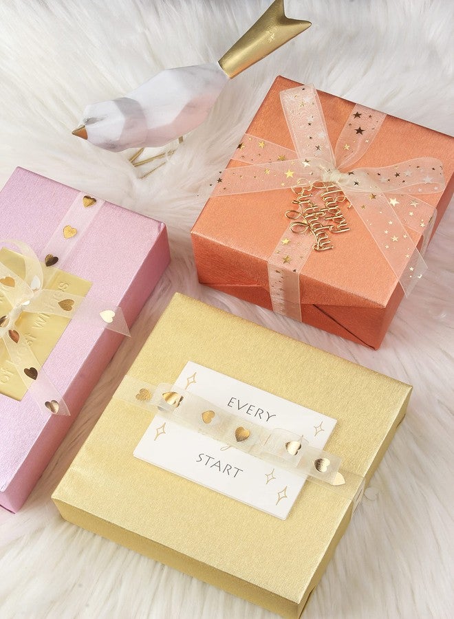 Holijolly شريط شفاف ذهبي على شكل قلب من هولي جولي - شريط من خيوط الثلج لعيد الحب - 5/8 بوصة × 10 ياردات - Image 2