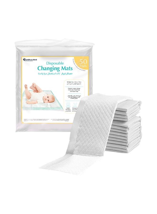 Bumble & Bird Disposable Baby Changing Mat Pack Of 50 White