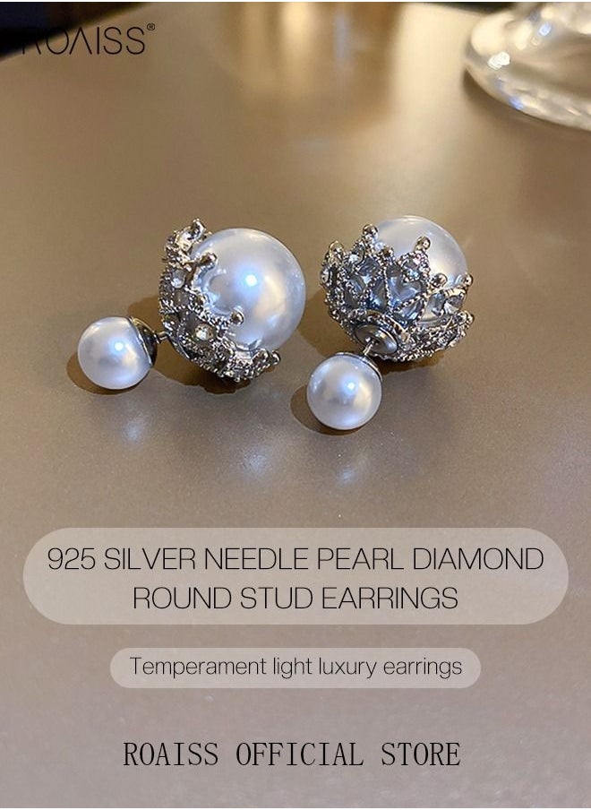 Pearl Earrings Studded Rhinestone Ins Style Earrings Fashion Design Earrings for Women Silver - pzsku/ZB4F0779296D1C050916DZ/45/_/1678176989/a1f2550c-fd63-4ab2-be1c-ab34b5299cf1