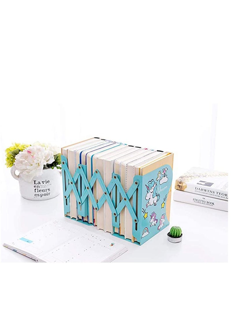 Y&D Telescopic Book Stand, Folding Stand Metal Unicorn Cartoon Look Bookshelf Reading Frame effectual Sturdy and Nonslip for Books/Movies/CDs/Video Games - Image 3