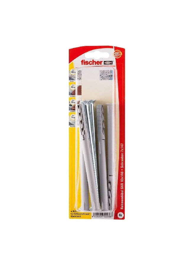 Fischer Frame Fixing SXR 10 x 140 T K with TX Star Recess Silver and Grey  3 x 23 x 7.4 cm 52238 - Image 1