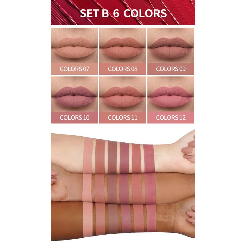 6 Colors Matte Lip Gloss Set Moisturizing Liquid Lipstick Set Non-stick Cup Long-lasting Matte Finish Lip Gloss Set for Lip Makeup - Image 2