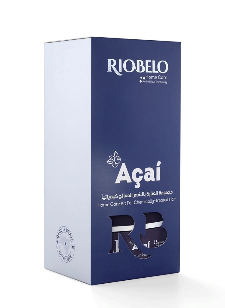 RIOBELO Hair Care Products, Açaí Brazilian Hair Care Routine​ after Protein Hair Treatment for Blond & Dyed Hair by RIOBELO Professional Real - 3 Steps Home Care Kit - Image 2