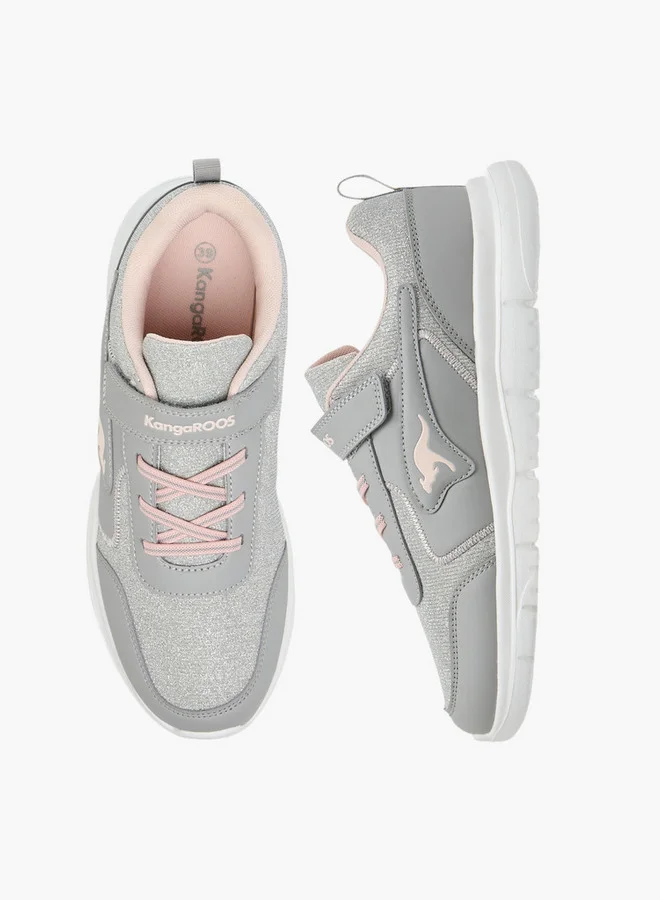 kangaROOS Women's Panelled Sports Shoes with Hook and Loop Closure
