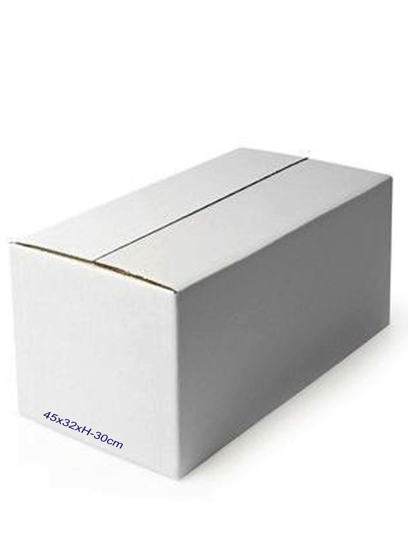 Generic - Corrugated white Carton Boxes , A3 size (45x32x30cm) 10 pcs Bundle - Image 1