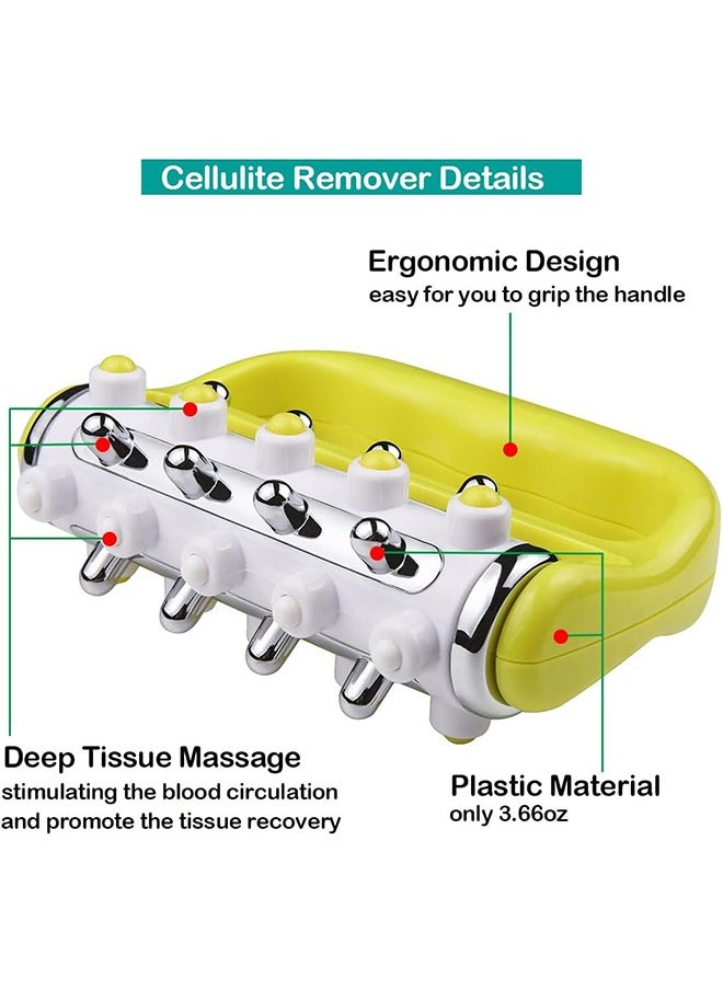 Ocean Cellulite Massager Fascia Release And Muscle Massage Roller Mini Trigger Point Deep Tissue Myofascial Release Tool Body Massager For Men And Women Yellow  - Image 2