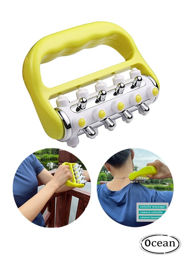 Ocean Cellulite Massager Fascia Release And Muscle Massage Roller Mini Trigger Point Deep Tissue Myofascial Release Tool Body Massager For Men And Women Yellow  - Image 1