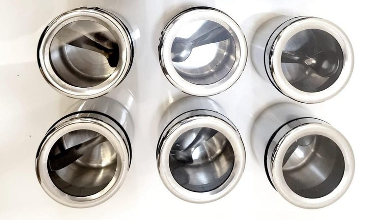 MILTLIFE Stainless Steel Masala Dabba 6pcs Spice Container Kitchen Jars and Containers Storage Container Masala Dani with Stainless Steel 6 pcs Spoon - Image 2
