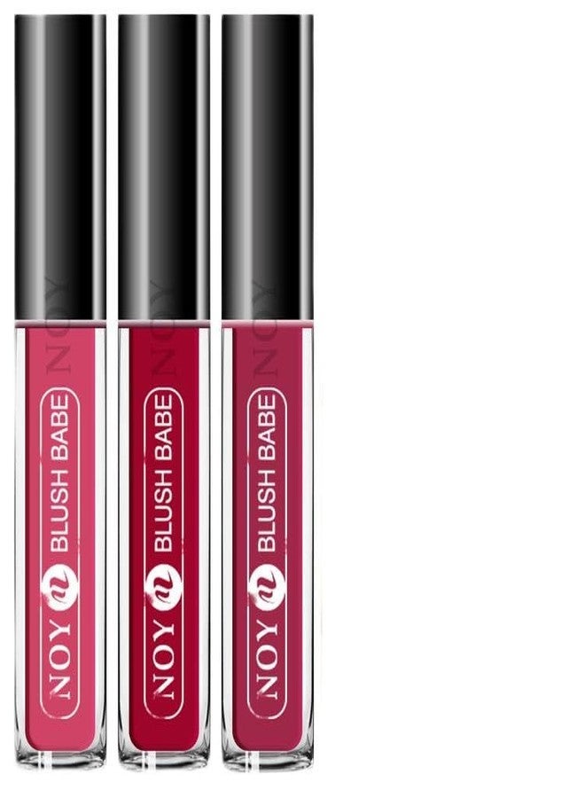 NOY No-Transfer Radiance-100% Waterproof Pure Matte Liquid Lipstick Luminous Finish Peach, Pink, Purple Colors (Pack Of 3) #YN145 - Image 2