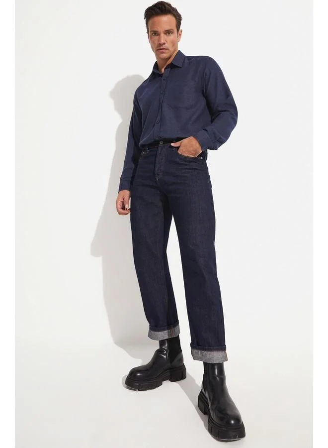 جون June Men Shirt Dark Blue