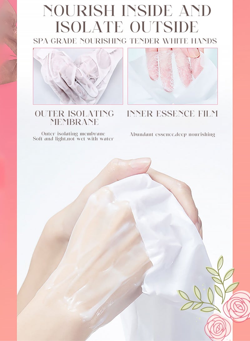 APPTI Hand Peel Mask With Rosa For Dry Cracked Hand 5 Pack-Exfoliating Hand Mask, Natural Exfoliator For Dead Skin,Callus,Repair Rough Hand For Men Women-Repairs Hands & Removes Dead Skin For Soft Hand - Image 4