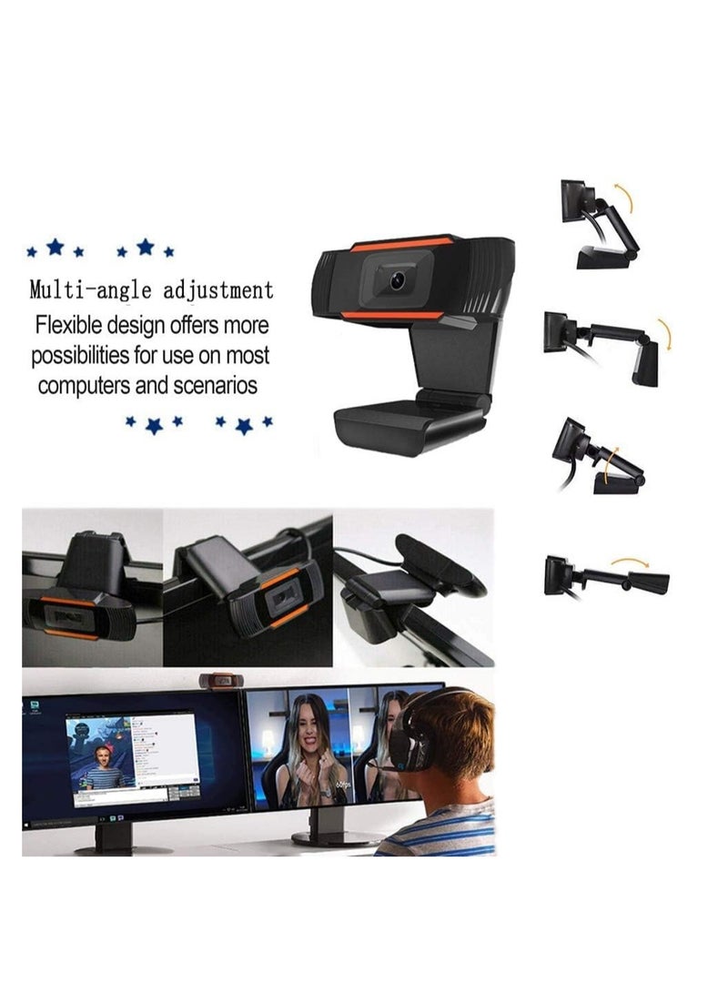 كاميرا ويب FHD 720P مع ميكروفون للكمبيوتر واللاب توب ومكالمات الفيديو والمؤتمرات (720 بكسل)، أسود - Image 2