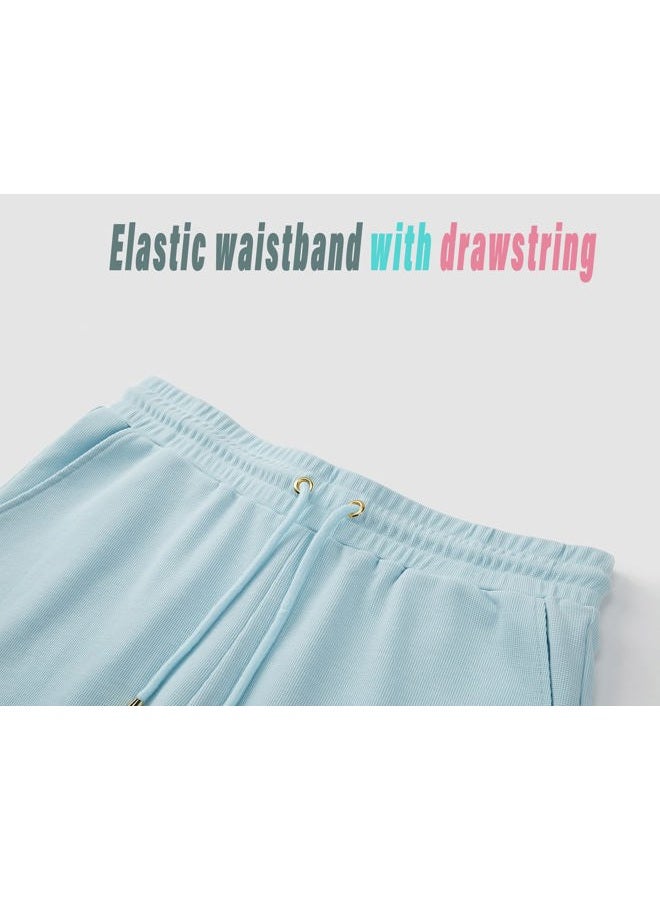 Redqenting Mens 8" Casual Sweat Shorts with Pockets,Drawstring Athletic Shorts Waffle Lounge Summer Shorts (Size28~40)  - Image 5