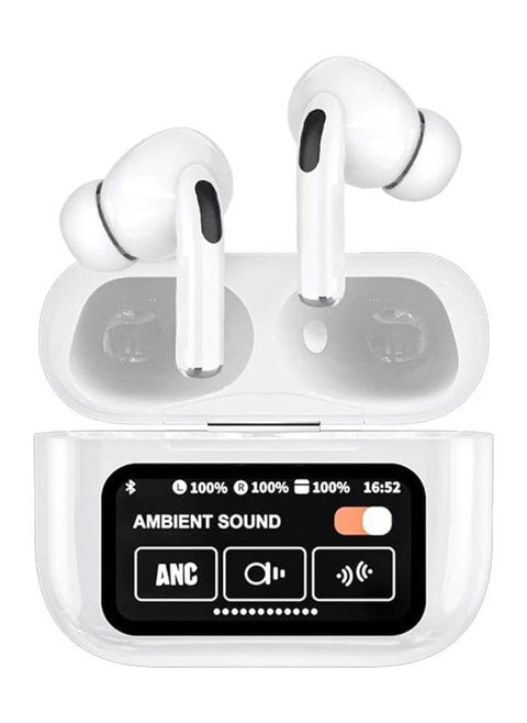 TWS-R9 True Wireless Earbuds – ANC+ENC, Touch Control, Long Battery Life - White
