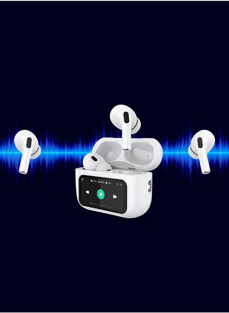 Deepbass - TWS-R9 True Wireless Earbuds – ANC+ENC, Touch Control, Long Battery Life - White - Image 1