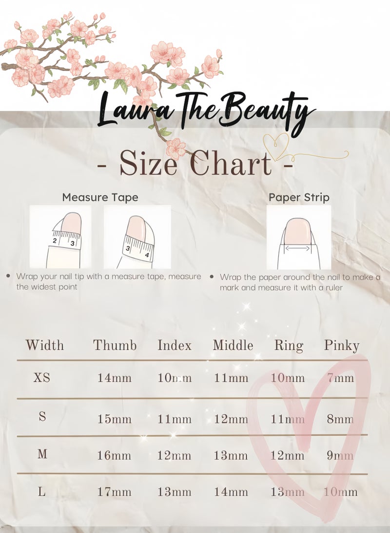 LauraTheBeauty 10 Pcs Rhinestone Nail Art False Nails Short Square Fake Nails Press on Nails with Wearing Tools - Image 3