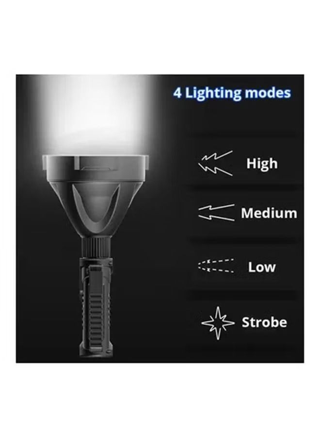 عربست شعلة أضواء كاشفة قابلة لإعادة الشحن ، شعلة تكتيكية محمولة LED Super Bright P70 عالية التجويف ، 4 أوضاع سطوع ومصباح كشاف كبير مقاوم للماء IPX6 مع مخرج USB وحامل ثلاثي القوائم قابل للطي للتخييم / الصيد  - Image 4