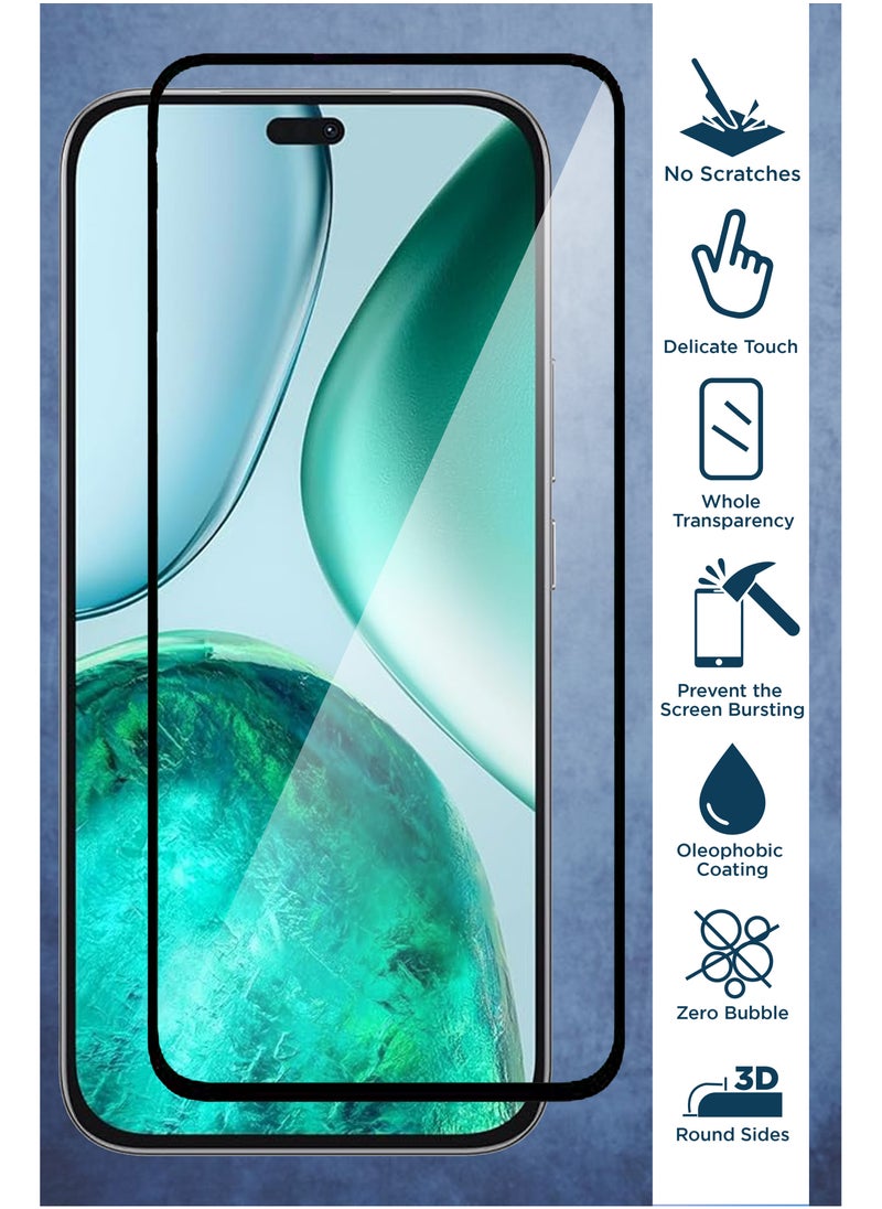 Generic - For Honor X8c - Tempered Glass Screen Protector - Delicate Touch , Higher Transparency , Easy to Install ,Anti-scratch and Bubble-free Screen Protector - Black - Image 1