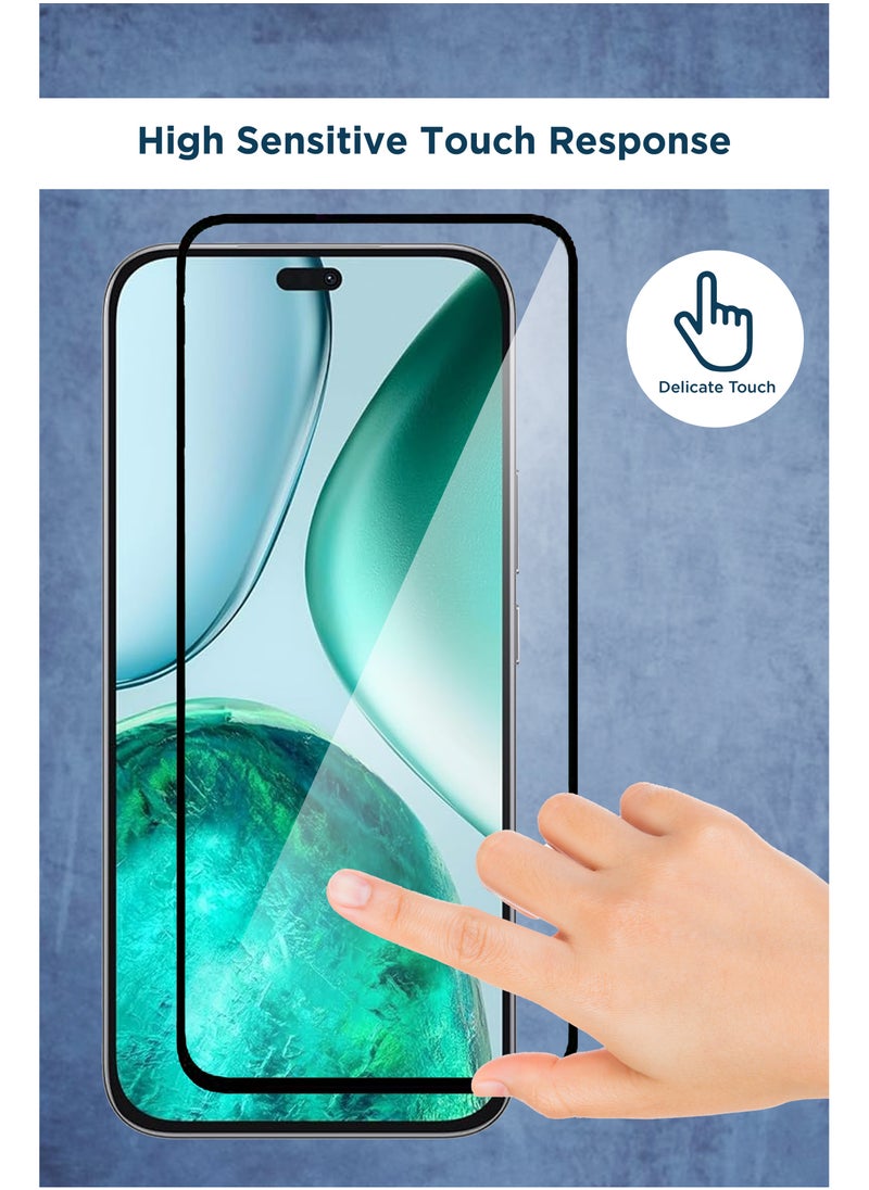 Generic - For Honor X8c - Tempered Glass Screen Protector - Delicate Touch , Higher Transparency , Easy to Install ,Anti-scratch and Bubble-free Screen Protector - Black - Image 1