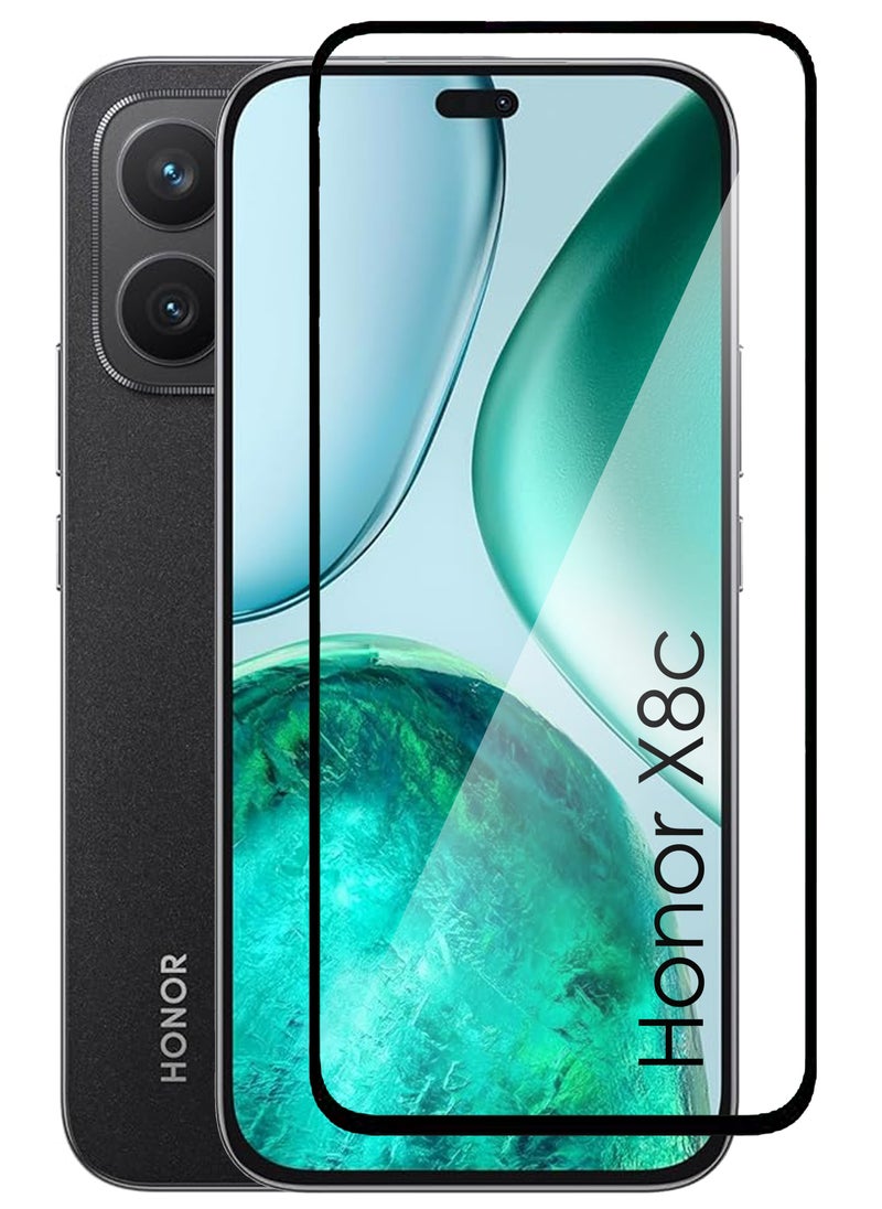Generic - For Honor X8c - Tempered Glass Screen Protector - Delicate Touch , Higher Transparency , Easy to Install ,Anti-scratch and Bubble-free Screen Protector - Black - Image 1