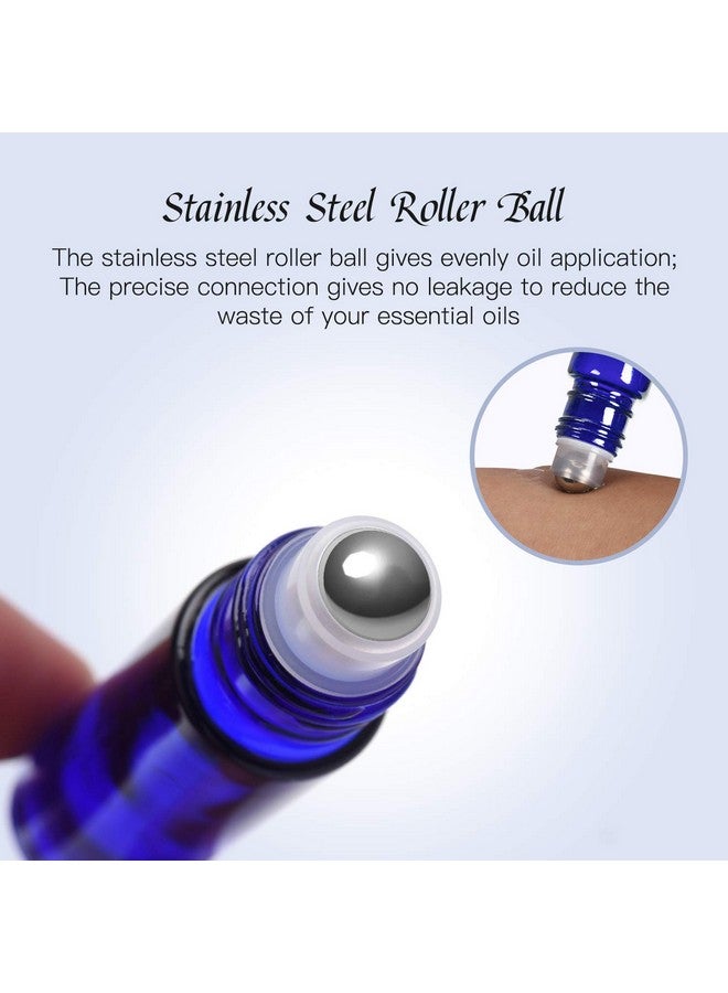 ULG Essential Oil Roller Bottles 48 Pack 10Ml Cobalt Blue Glass Empty Bottles With Stainless Steel Roller Balls (10 Extra Roller Balls, 4 Openers, 4 Droppers, 48 Waterproof Labels) - Image 3