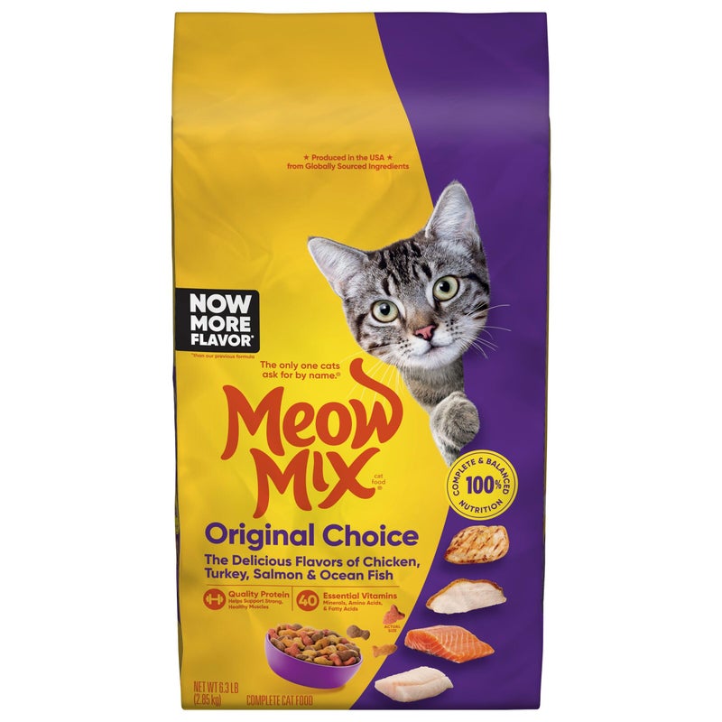 Meow Mix Original Choice Dry Cat Food, 6.3 Pound Bag - Image 1