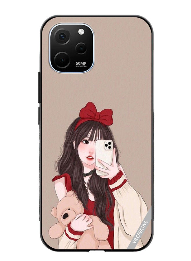 VR CREATIVE Protective Case Cover For Huawei Enjoy 50z Girl Holding Teddy Design Multicolour - Image 1