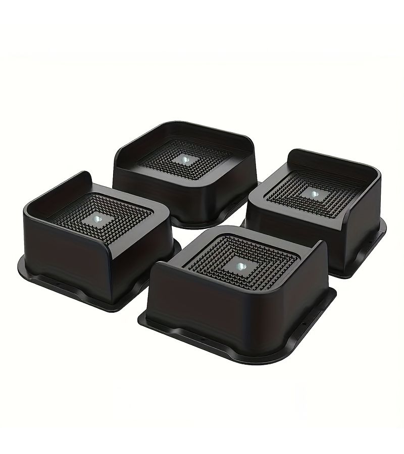4pcs Black 1inch Height Increasing Pad L Shaped Half Top Spike Nail Bottom Rubber Strip Anti Slip Bed Foot Cabinet Foot Sofa Foot Furniture Lifter Heavy Duty Lifter For Chairs Sofa Beds Sofa Tables - Image 5