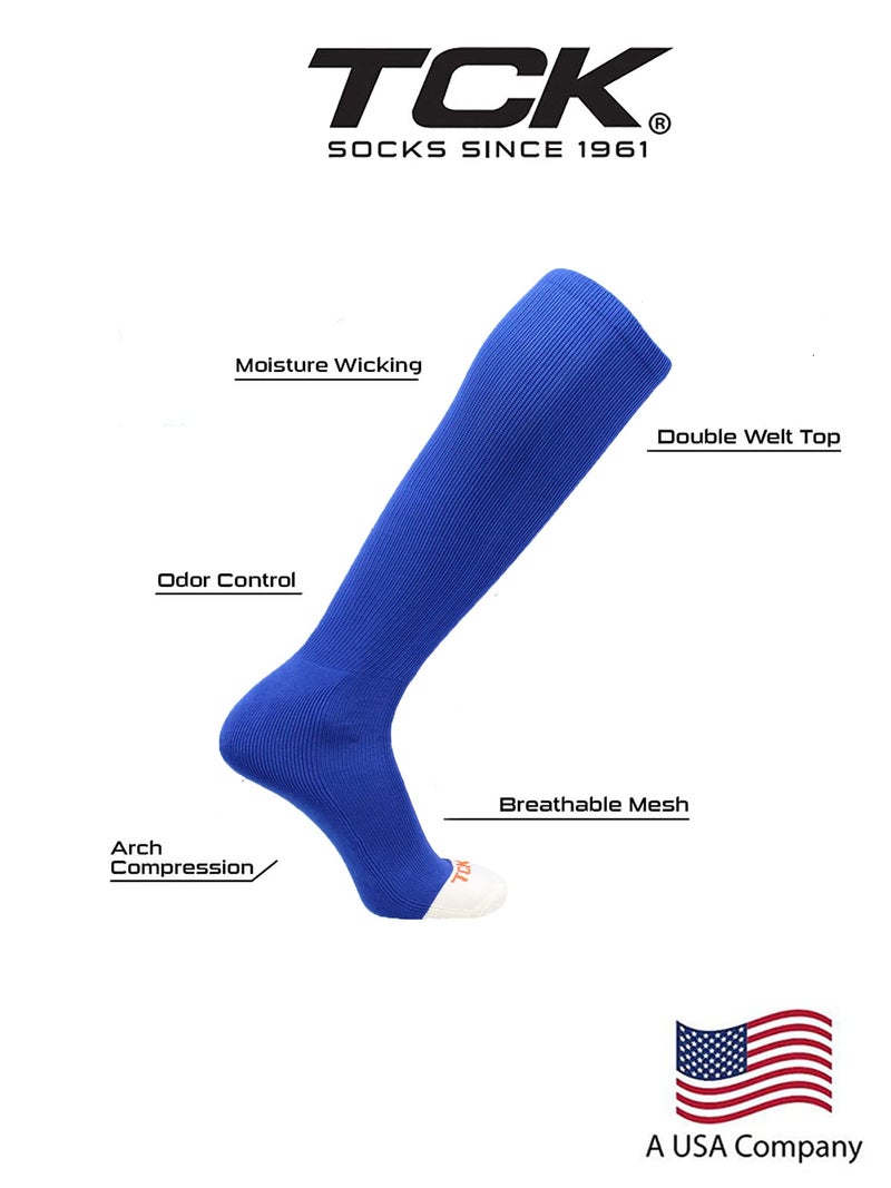 TCK Prosport Tube Socks Baseball Socks Softball Football Socks Durable and Moisture Wicking Over the Calf (Royal, Medium) - Image 3