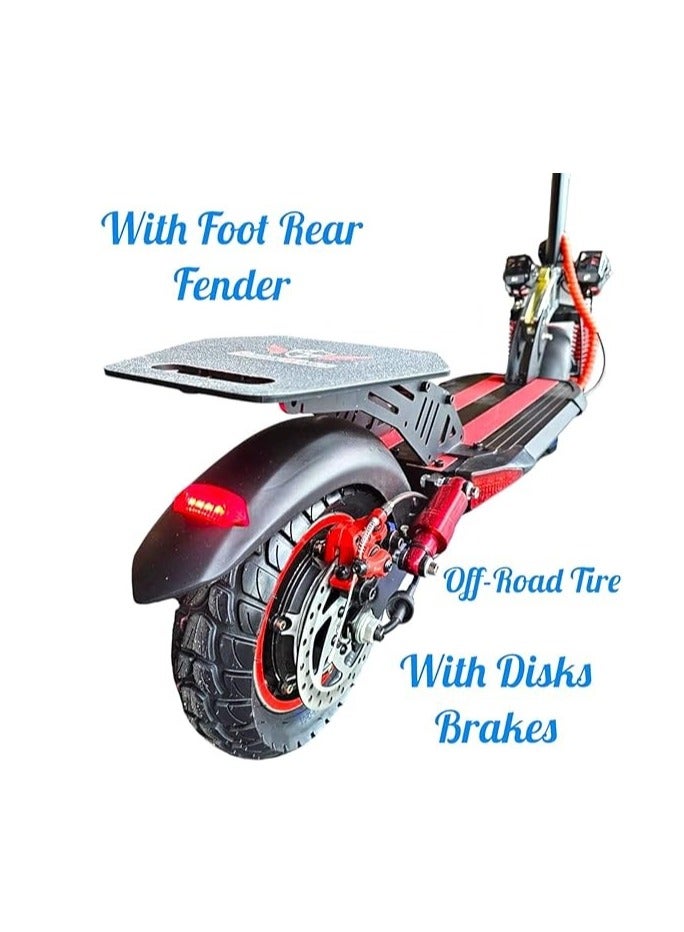 ROHAN WINGS S2A Tall Kick Scooter 2024-2000W Motor & 48V 13Ah Battery | 25-30km Mileage | Full Foldable Design | Bluetooth Speaker & Removable Seat | Black Color | Includes Free Gifts: Helmet & Vest - Image 2