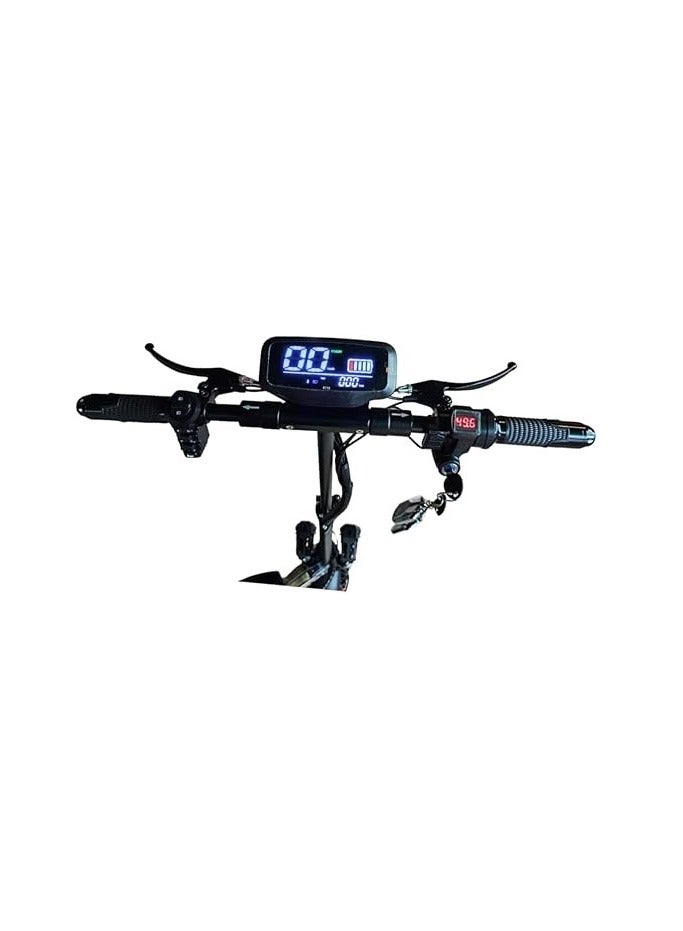 ROHAN WINGS S2A Tall Kick Scooter 2024-2000W Motor & 48V 13Ah Battery | 25-30km Mileage | Full Foldable Design | Bluetooth Speaker & Removable Seat | Black Color | Includes Free Gifts: Helmet & Vest - Image 3