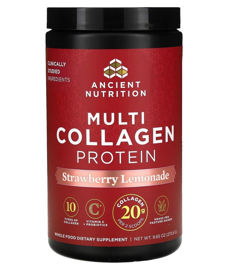 Ancient Nutrition Multi Collagen Protein Strawberry Lemonade 9.65 oz (273.6 g)