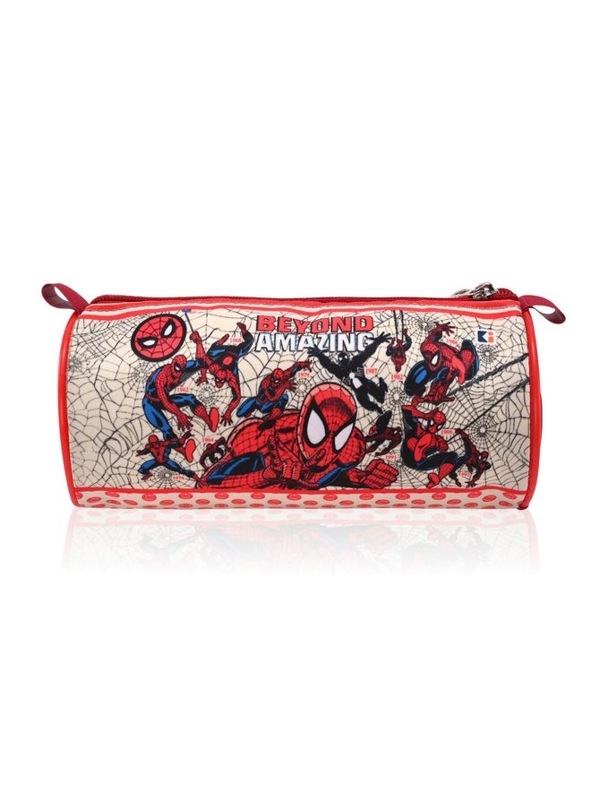 Kuber Industries Kuber Industries Round Pencil Pouch | Amazing Spiderman Pencil Pouch for Kids | Multi-Purpose Travel Pouch | Stationary Holder | Travel Organizer | School Pencil Pouches | Geometry Box | Blue  - Image 1