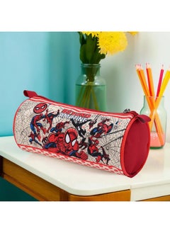 Kuber Industries Kuber Industries Round Pencil Pouch | Amazing Spiderman Pencil Pouch for Kids | Multi-Purpose Travel Pouch | Stationary Holder | Travel Organizer | School Pencil Pouches | Geometry Box | Blue  - Image 2
