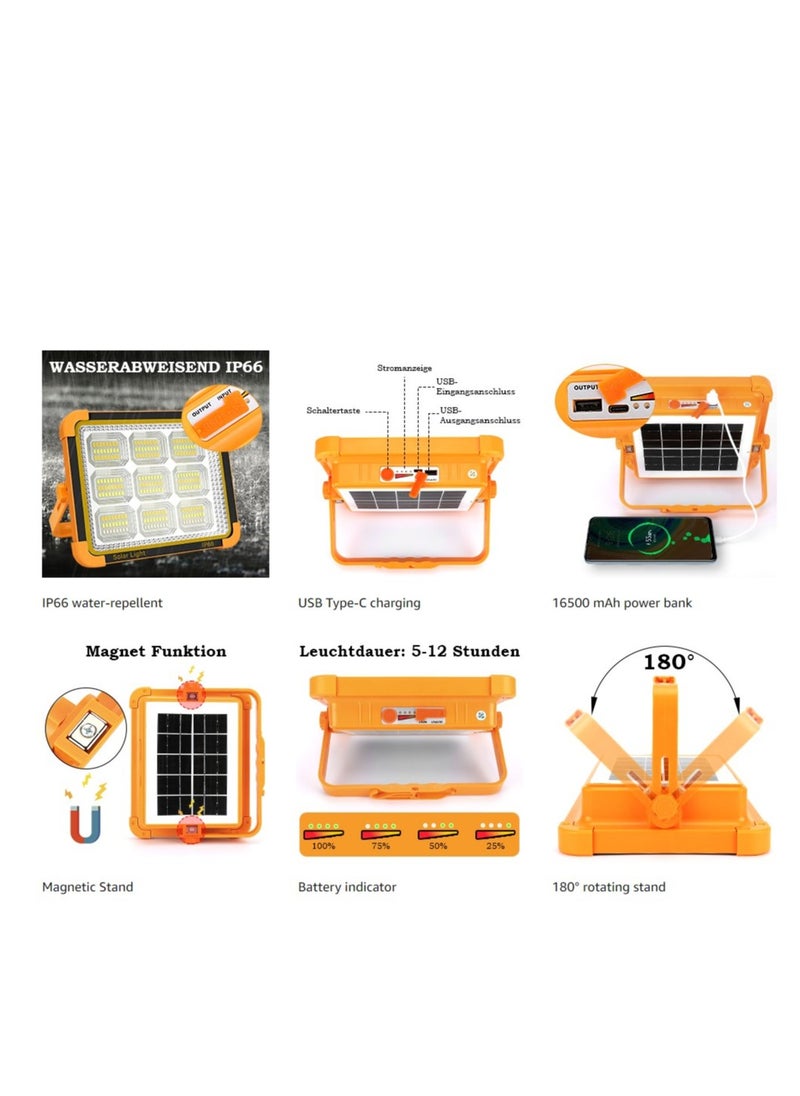 Generic - Rechargeable Spotlight Solar Power Bank for Camping, Workshop, Outdoor, Garage, Basement - Image 1
