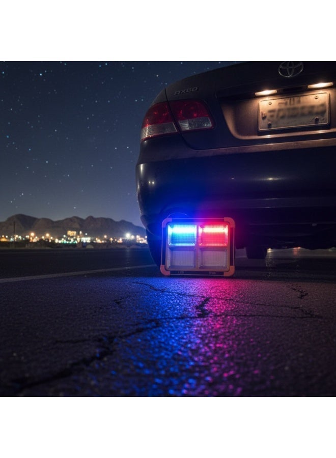 Multifunctional Solar LED Floodlight - USB Rechargeable with Power Bank Function - Red & Blue Emergency Lights - IP66 Waterproof - Image 3