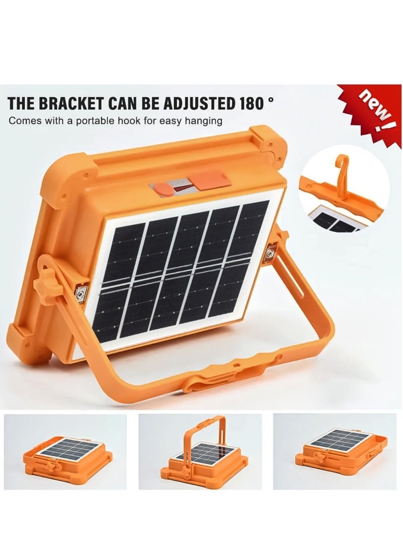 Multifunctional Solar LED Floodlight - USB Rechargeable with Power Bank Function - Red & Blue Emergency Lights - IP66 Waterproof - Image 4