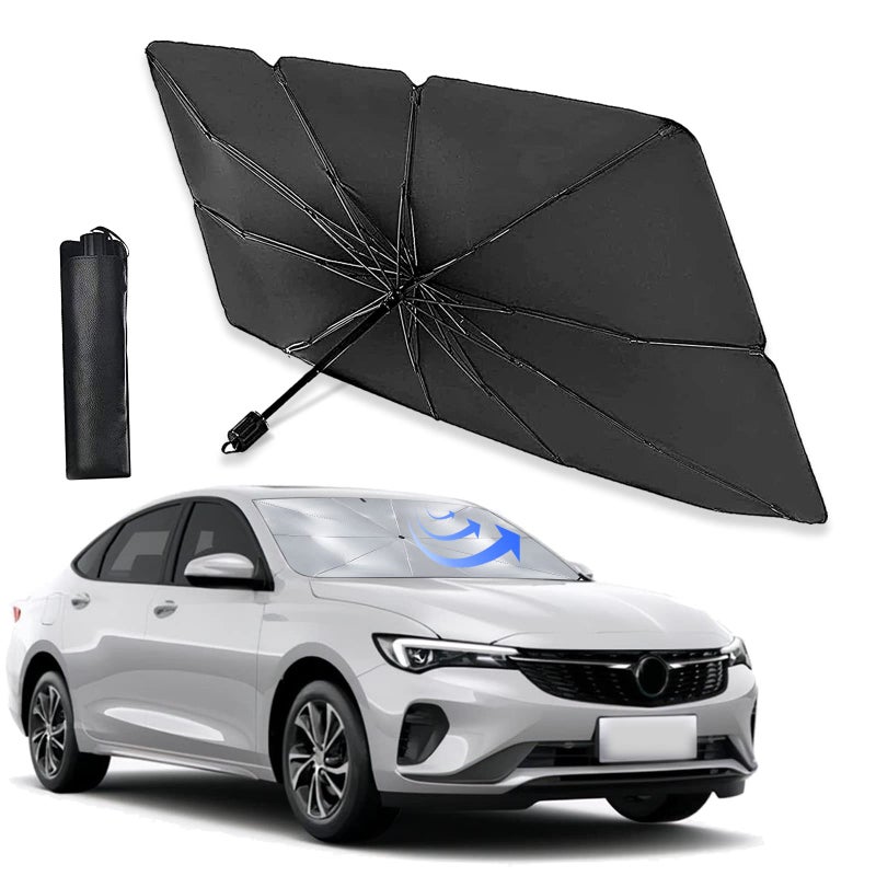 Ajxn Car Windshield Sun Shade Umbrella UV Protection Foldable Sun Shield Shade Large 55x 31 - Image 2
