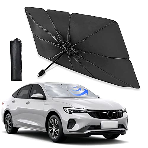 Ajxn Car Windshield Sun Shade Umbrella UV Protection Foldable Sun Shield Shade Large 55x 31 - Image 1