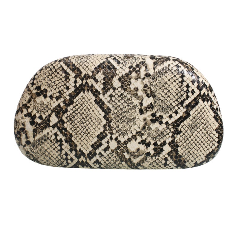 DEBIMY Women Woven PU Leather Clutch Box Metal Handle Evening Bag Trendy Leather Handbag Weave Shoulder Purse for Causal, Snakeskin B - Image 4