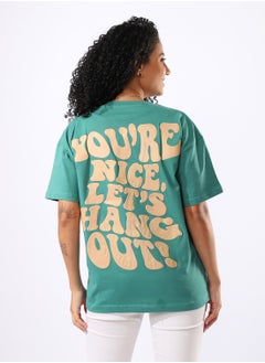 Arafa Green soft cotton Double Face Printed T-shirt  - Image 2