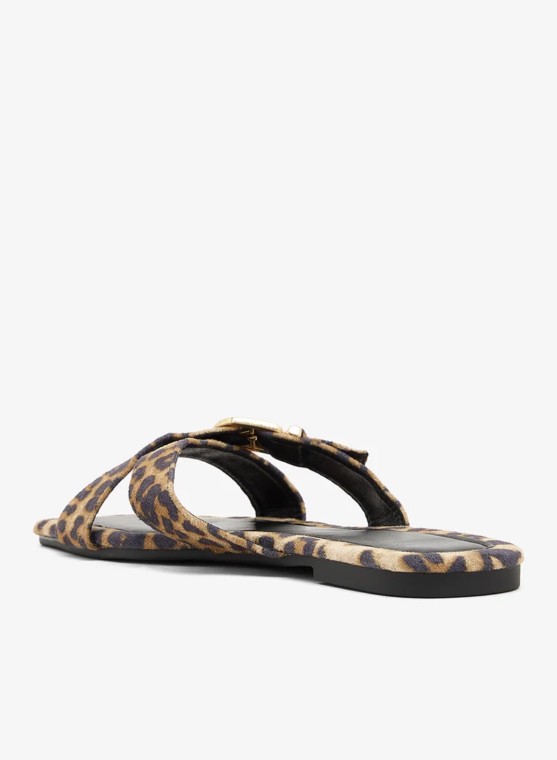 Ella Strap Buckle Detail Flat Sandals