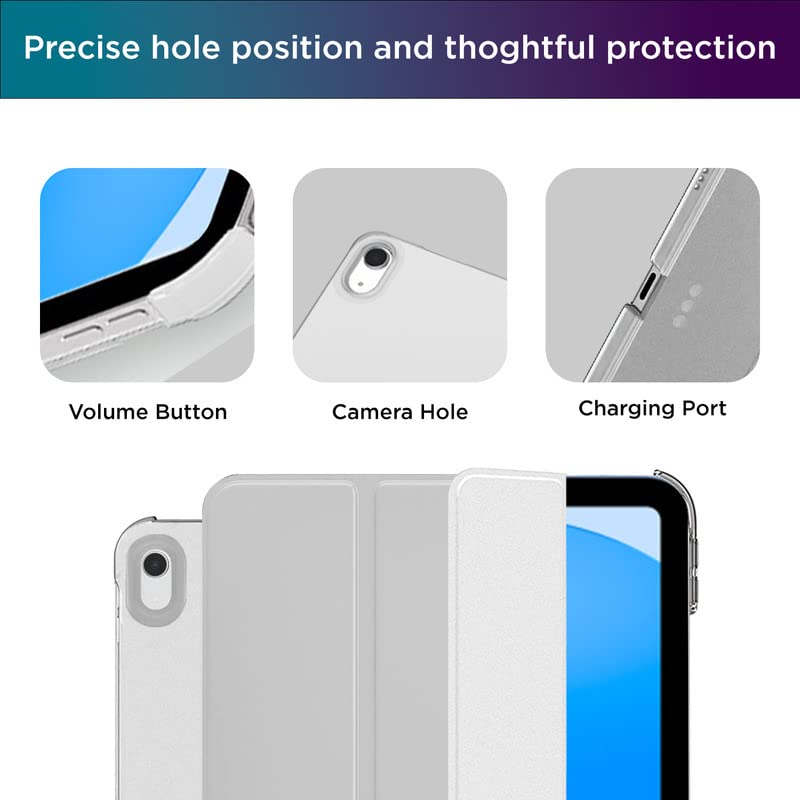 Robustrion Cover for iPad 11th (A16) / 10th Generation Cover Case (2022/2025), Trifold Flip Case Cover for iPad 11th Generation 11 inch / 10th Gen 10.9 inch [Auto Sleep Wake Suppport] - Light Grey - Image 5