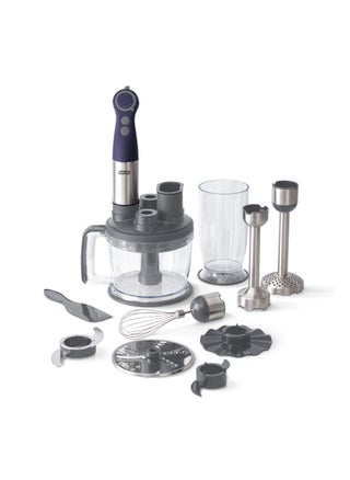 Dash Chef Series Deluxe Immersion Hand Blender 5 Speed Stick Blender with Stainless Steel Blades Dough Hooks Food Processor Grate Mash Slice Whisk Attachments and Recipe Guide  Midnight - pzsku/ZB4F1CD2F2197FA980FF7Z/45/1750417487/aa19ddcd-cdb7-4aed-a740-b30eb8893a04