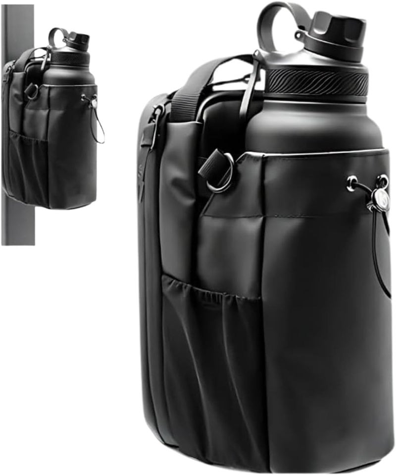 Magnetic Bag Company Gym Bottle Bag, Black, Water-Resistant, with Multi-Pocket Organisation and Adjustable Strap