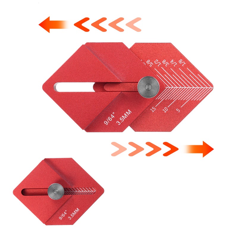 Woodworking Measuring Ruler Trim Carpentry Tools Finishing Work Multi-Tool for Measuring and Marking Short Offsets,CNC-Machined Marking Ruler - Image 4