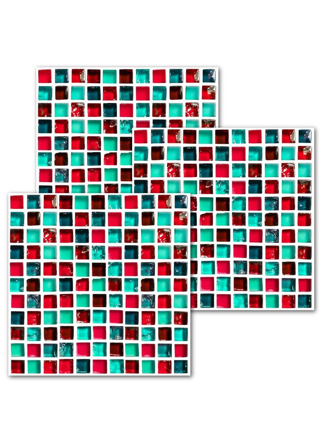 Bluejw 10 Pieces Tile Sticker Fashion Mosaic Tile Stickers Kitchen Waterproof Removable Wall Stickers Bedroom Floor Stickers - Image 1