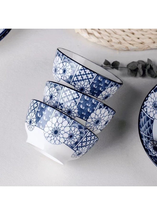 Neonix 28-piece porcelain dinner service, premium blue-and-white patterned tableware for formal occasions, food-grade high-temperature porcelain, microwave and dishwasher safe. - Image 3